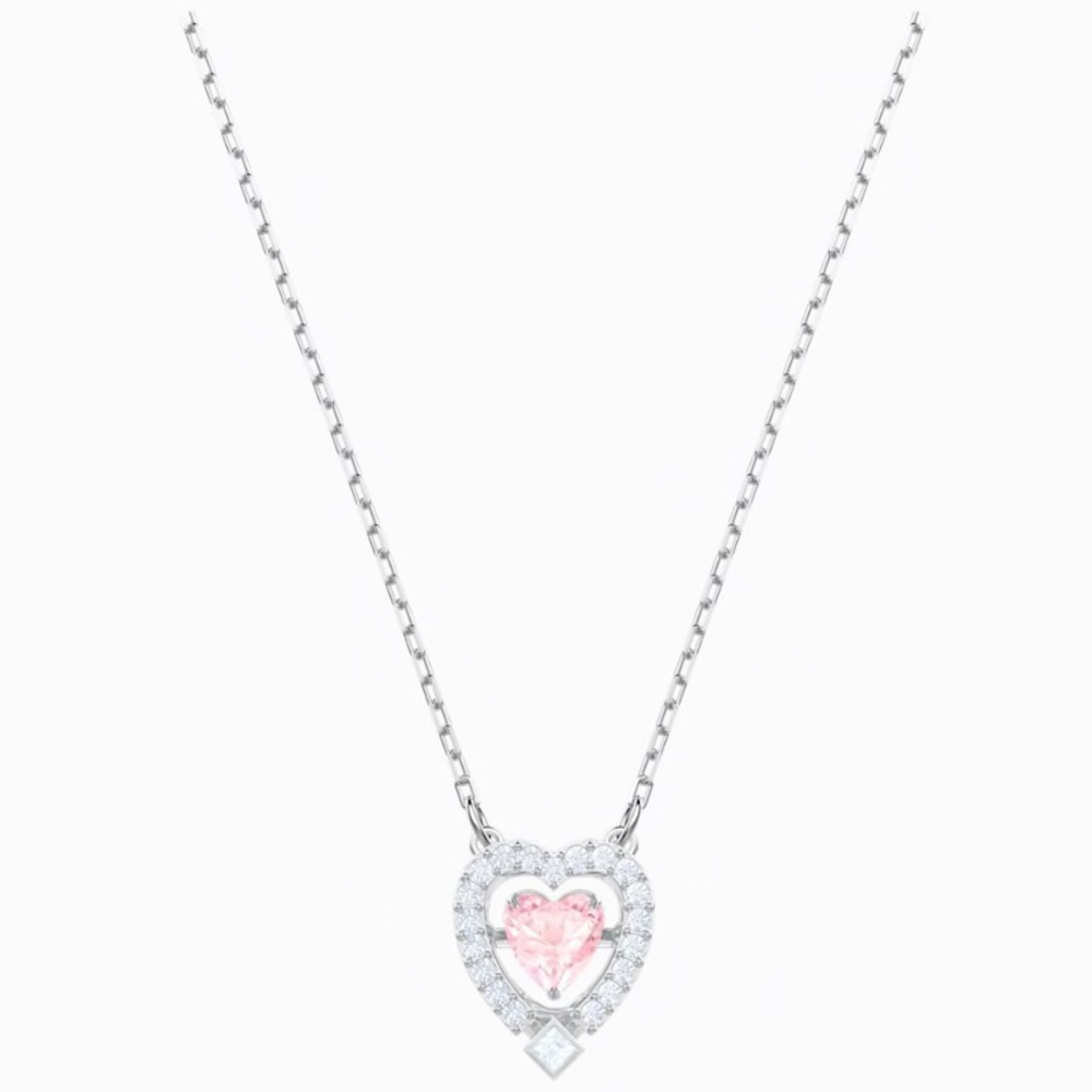 Swarovski dance pink heart necklace